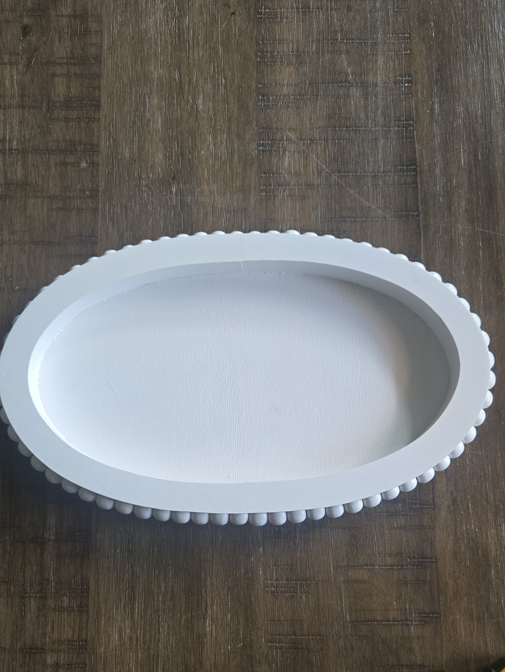 White Decorative Oval Serving Tray